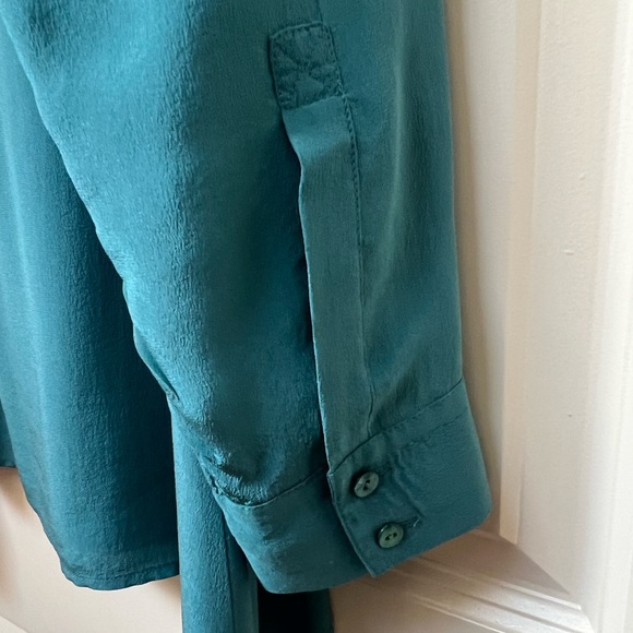 Eileen Fisher silk turquoise blouse - Picture 7 of 11